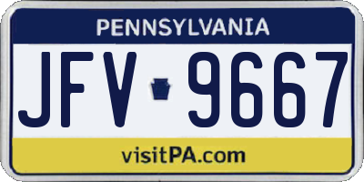 PA license plate JFV9667