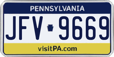 PA license plate JFV9669