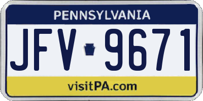 PA license plate JFV9671