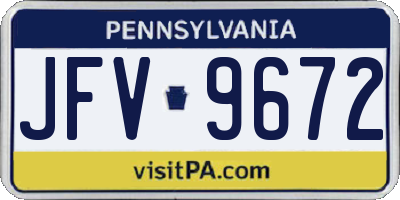 PA license plate JFV9672