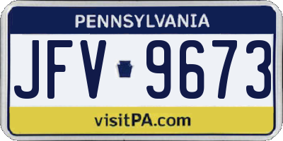 PA license plate JFV9673