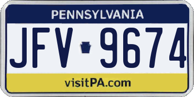 PA license plate JFV9674