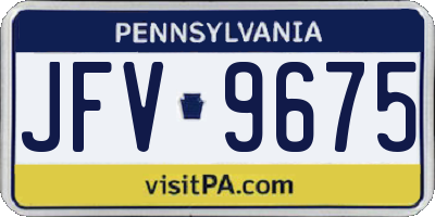 PA license plate JFV9675