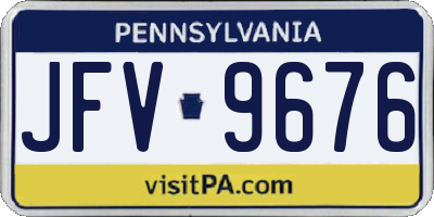 PA license plate JFV9676