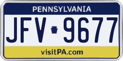 PA license plate JFV9677