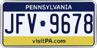 PA license plate JFV9678