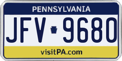 PA license plate JFV9680