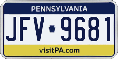 PA license plate JFV9681