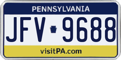 PA license plate JFV9688