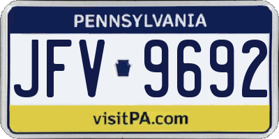 PA license plate JFV9692