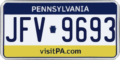 PA license plate JFV9693
