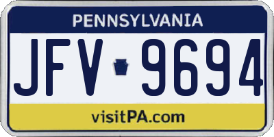 PA license plate JFV9694