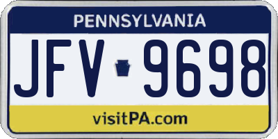PA license plate JFV9698