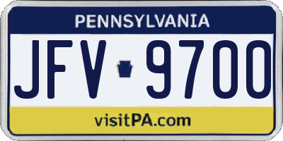 PA license plate JFV9700