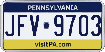 PA license plate JFV9703