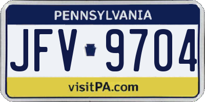 PA license plate JFV9704