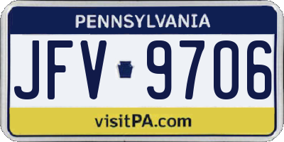 PA license plate JFV9706