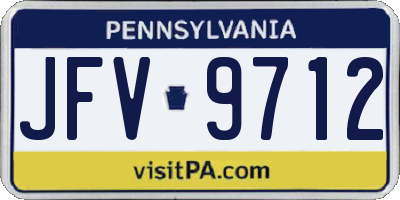 PA license plate JFV9712