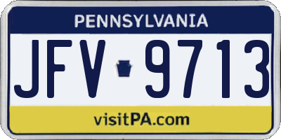 PA license plate JFV9713