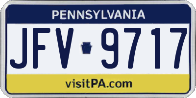 PA license plate JFV9717