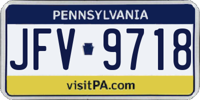 PA license plate JFV9718