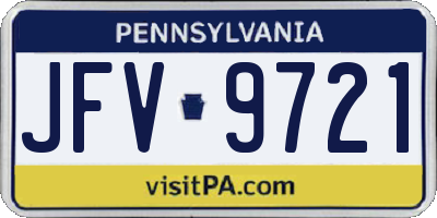 PA license plate JFV9721