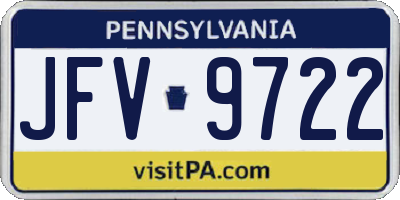 PA license plate JFV9722