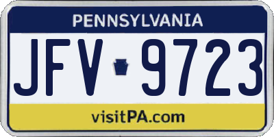 PA license plate JFV9723