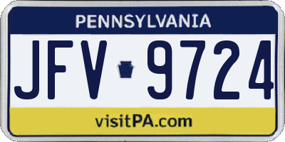 PA license plate JFV9724
