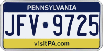PA license plate JFV9725