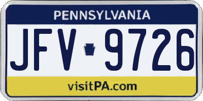 PA license plate JFV9726