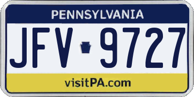 PA license plate JFV9727