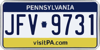 PA license plate JFV9731
