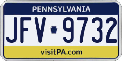 PA license plate JFV9732