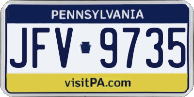 PA license plate JFV9735