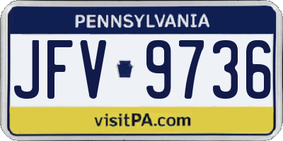 PA license plate JFV9736