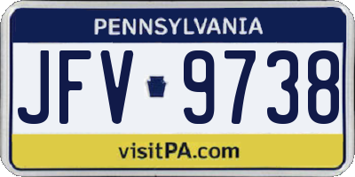PA license plate JFV9738