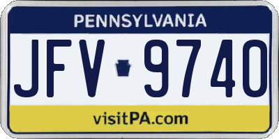 PA license plate JFV9740