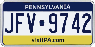 PA license plate JFV9742