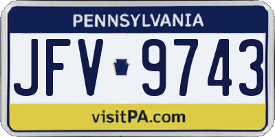 PA license plate JFV9743
