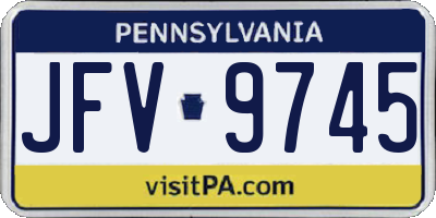 PA license plate JFV9745