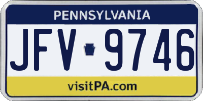 PA license plate JFV9746