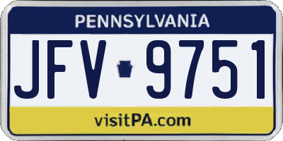 PA license plate JFV9751
