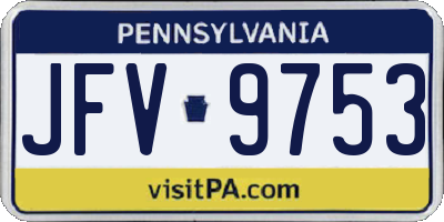 PA license plate JFV9753
