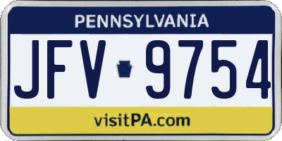 PA license plate JFV9754