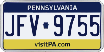PA license plate JFV9755