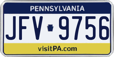 PA license plate JFV9756