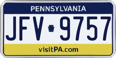 PA license plate JFV9757
