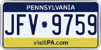 PA license plate JFV9759