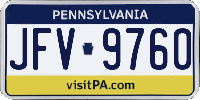 PA license plate JFV9760